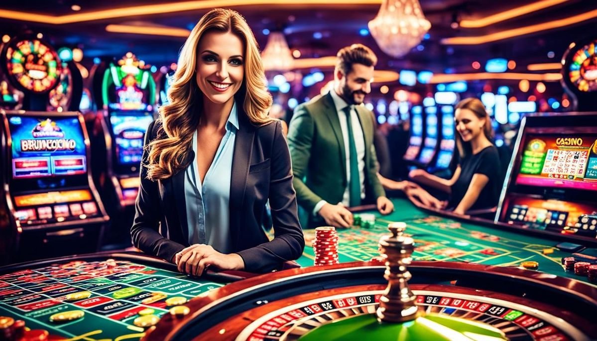 Live dealer announcing Lightning Dice result in HD studio on vios4d login